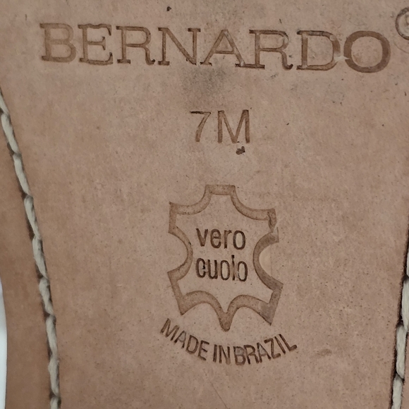 Bernardo Brown Leather Gladiator Strappy Flat Sandal Size 7 M - Picture 8 of 9